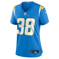 Maillot de match Nike Emany Johnson bleu poudre pour femme des Los Angeles Chargers