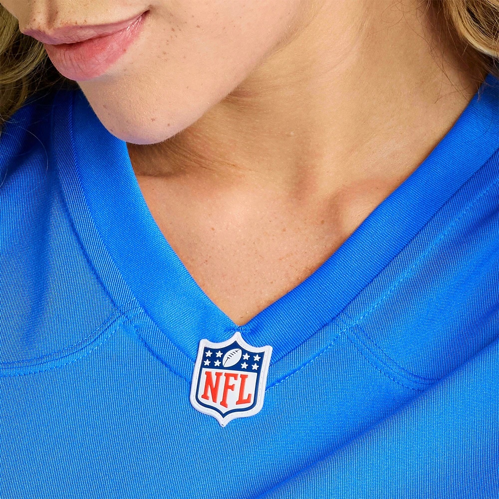 Maillot de match Nike Emany Johnson bleu poudre pour femme des Los Angeles Chargers