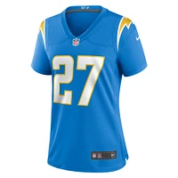 Maillot de match Nike Essang Bassey pour femme, bleu poudre, Los Angeles Chargers