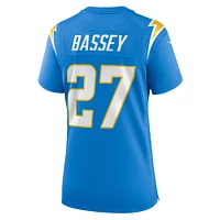 Maillot de match Nike Essang Bassey pour femme, bleu poudre, Los Angeles Chargers