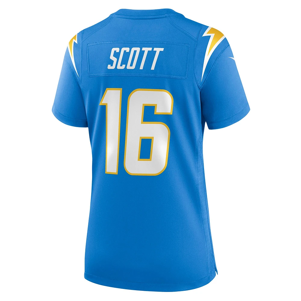 Maillot de match Nike JK Scott pour femme, bleu poudre, Los Angeles Chargers