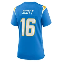 Maillot de match Nike JK Scott pour femme, bleu poudre, Los Angeles Chargers