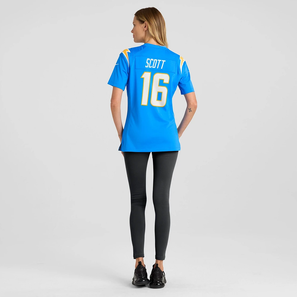 Maillot de match Nike JK Scott pour femme, bleu poudre, Los Angeles Chargers