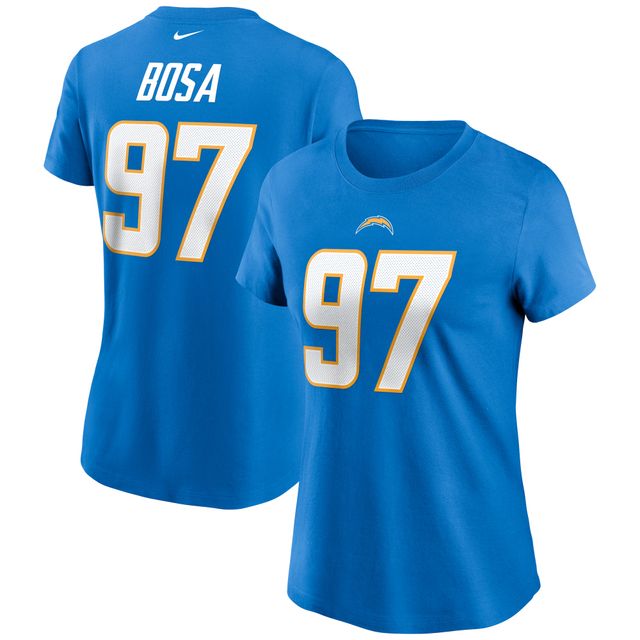 T-shirt Nike Joey Bosa pour femme, bleu poudre, nom et numéro des Chargers de Los Angeles