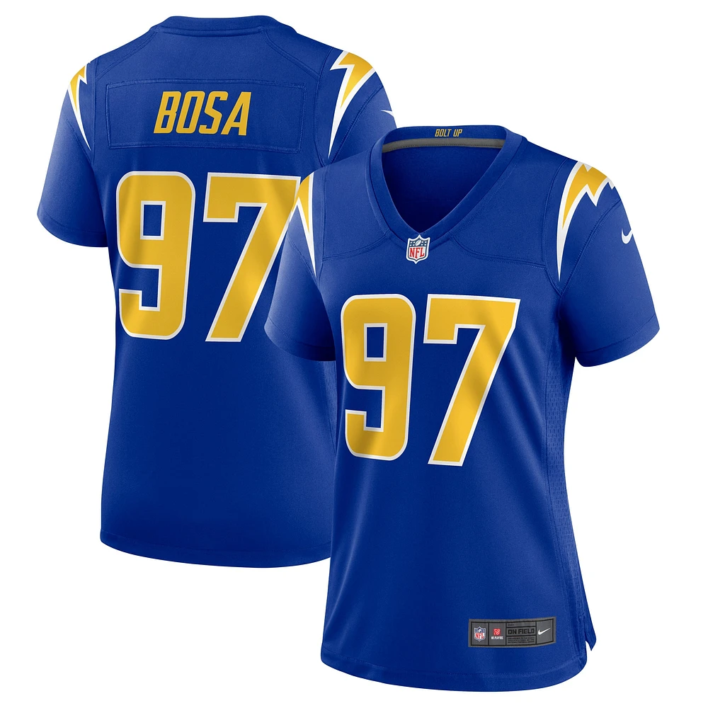 Maillot Nike Joey Bosa Royal Los Angeles Chargers 2e match alternatif pour femme