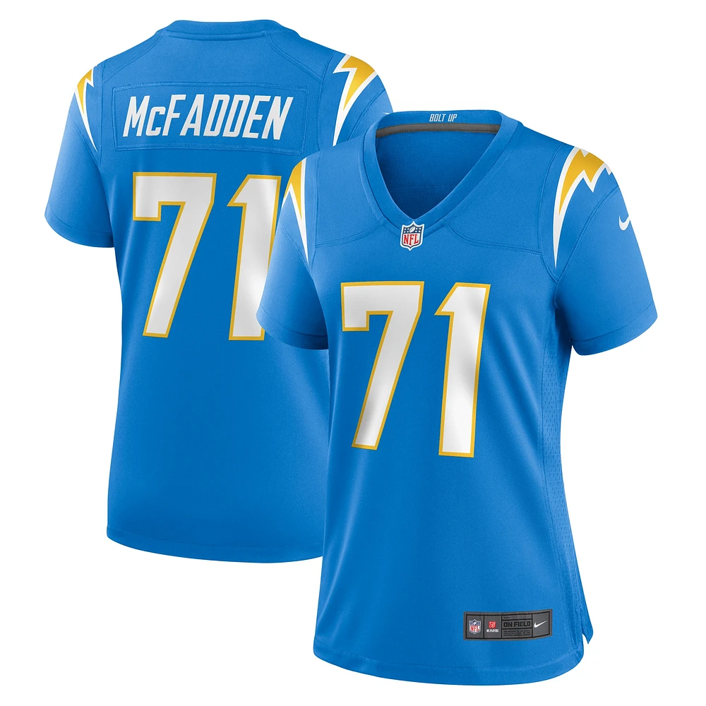 Maillot de match d'équipe Nike Jordan McFadden Powder Blue Los Angeles Chargers pour Femme