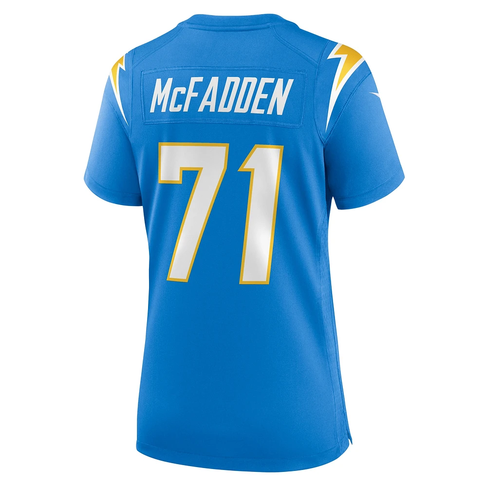 Maillot de match d'équipe Nike Jordan McFadden Powder Blue Los Angeles Chargers pour Femme