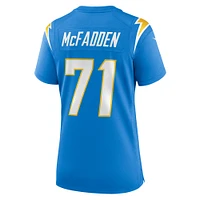 Maillot de match d'équipe Nike Jordan McFadden Powder Blue Los Angeles Chargers pour Femme