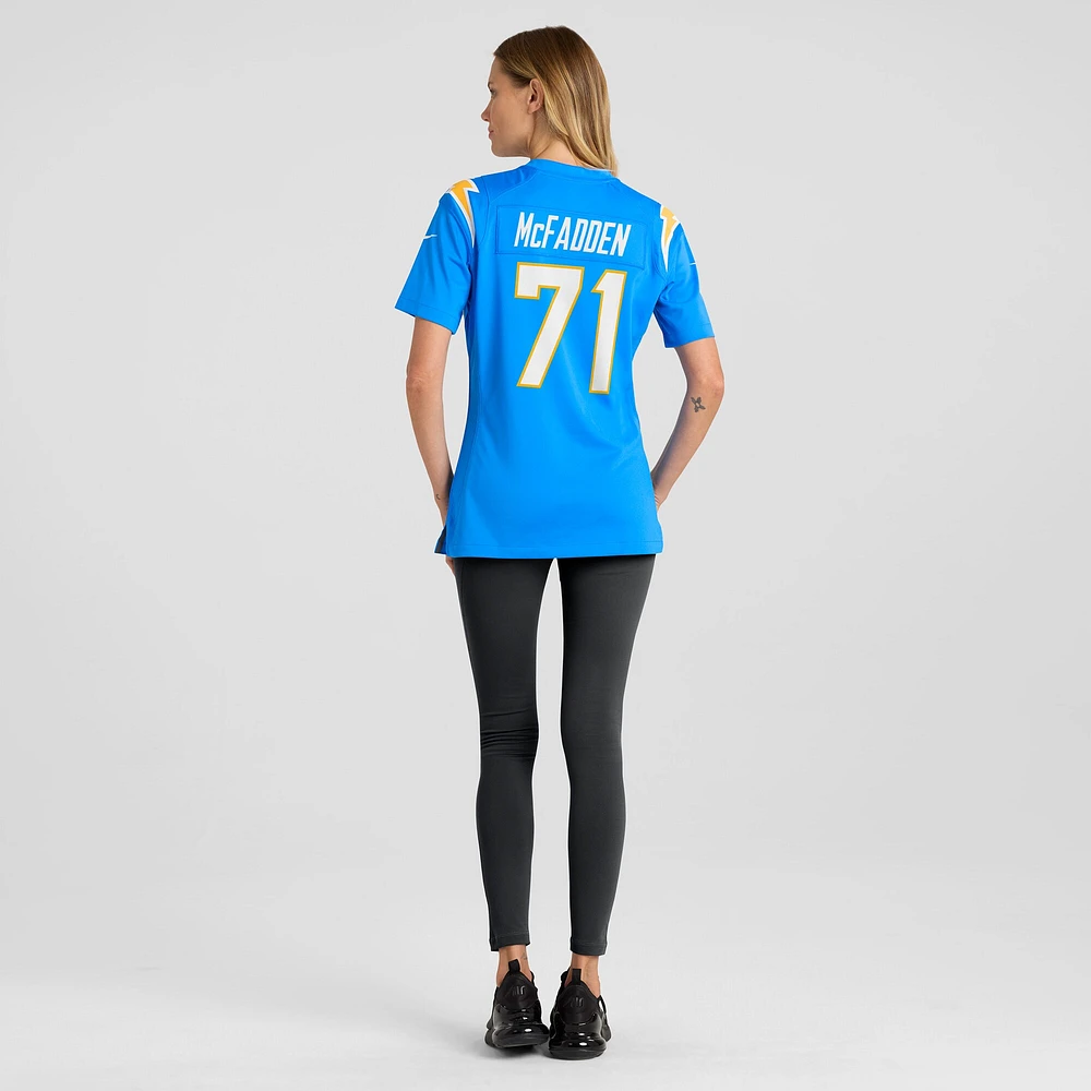 Maillot de match d'équipe Nike Jordan McFadden Powder Blue Los Angeles Chargers pour Femme