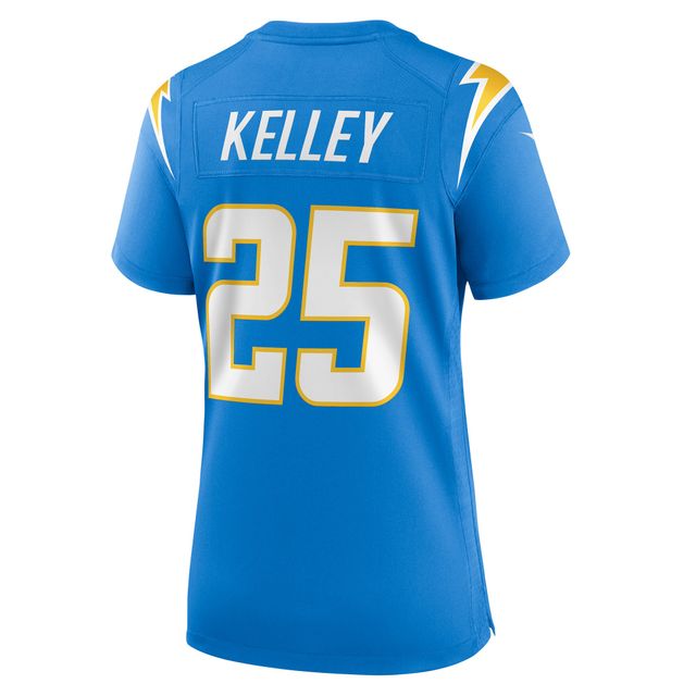 Maillot de match joueur des Chargers Los Angeles Nike Joshua Kelley pour femme, bleu poudre