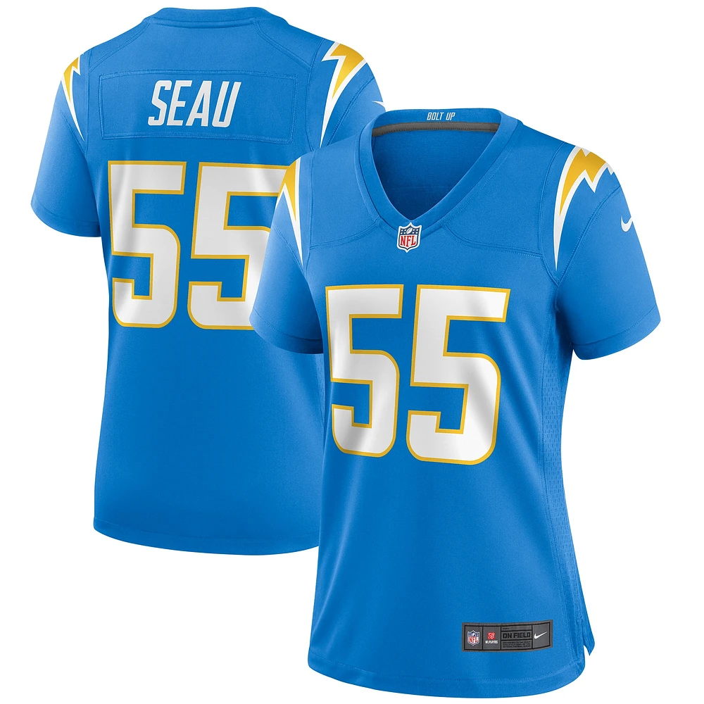 Maillot de joueur retraité du match des Chargers Los Angeles Nike Junior Seau Powder Blue pour femme