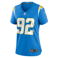 Maillot de match Nike Justin Eboigbe bleu poudre pour femme des Los Angeles Chargers