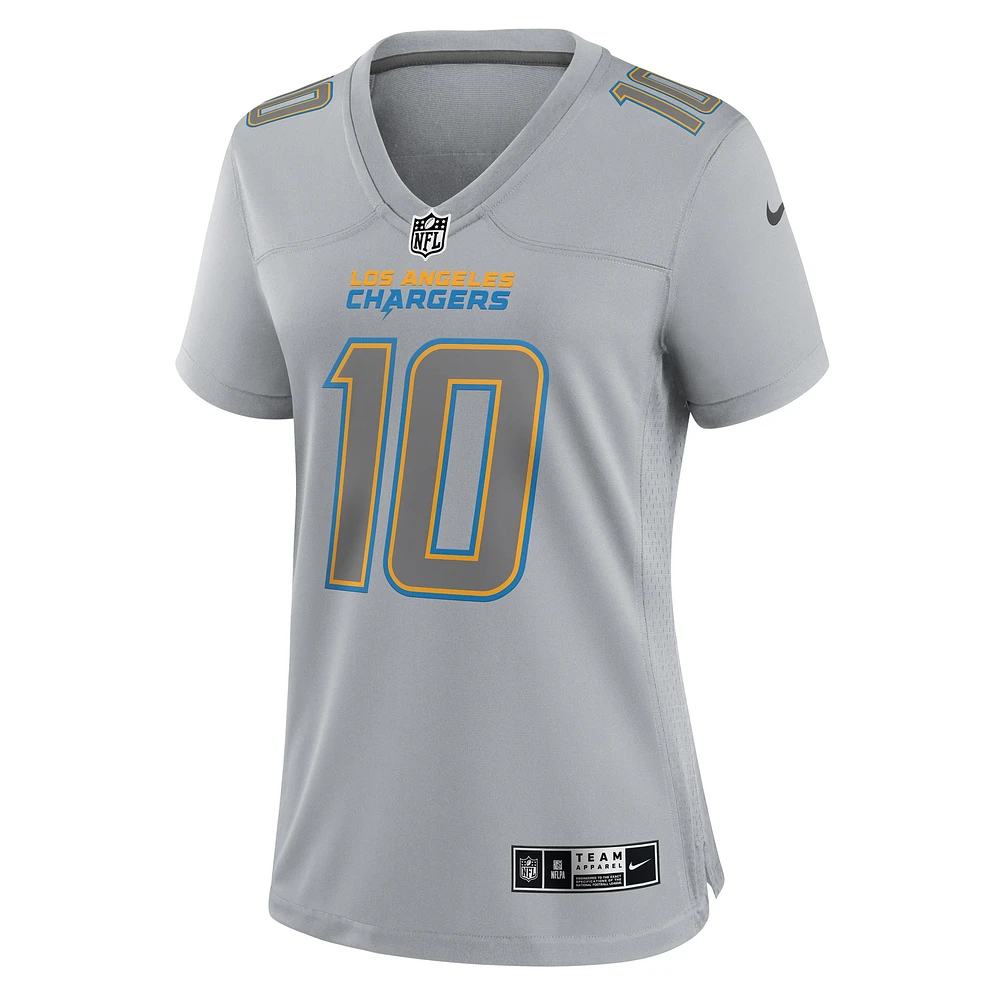 Maillot Nike Justin Herbert Los Angeles Chargers Atmosphere Fashion Game pour femme, gris