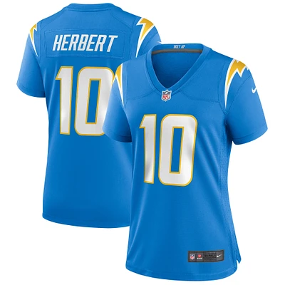 Maillot de match Nike Justin Herbert des Chargers Los Angeles pour femme, bleu poudre