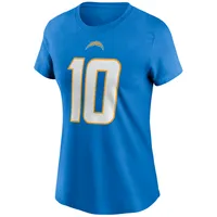 T-shirt avec nom et numéro des Chargers de Los Angeles Nike Justin Herbert bleu poudré pour femme