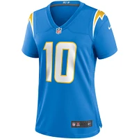 Maillot de match joueur des Chargers Los Angeles Nike Justin Herbert bleu poudré pour femme