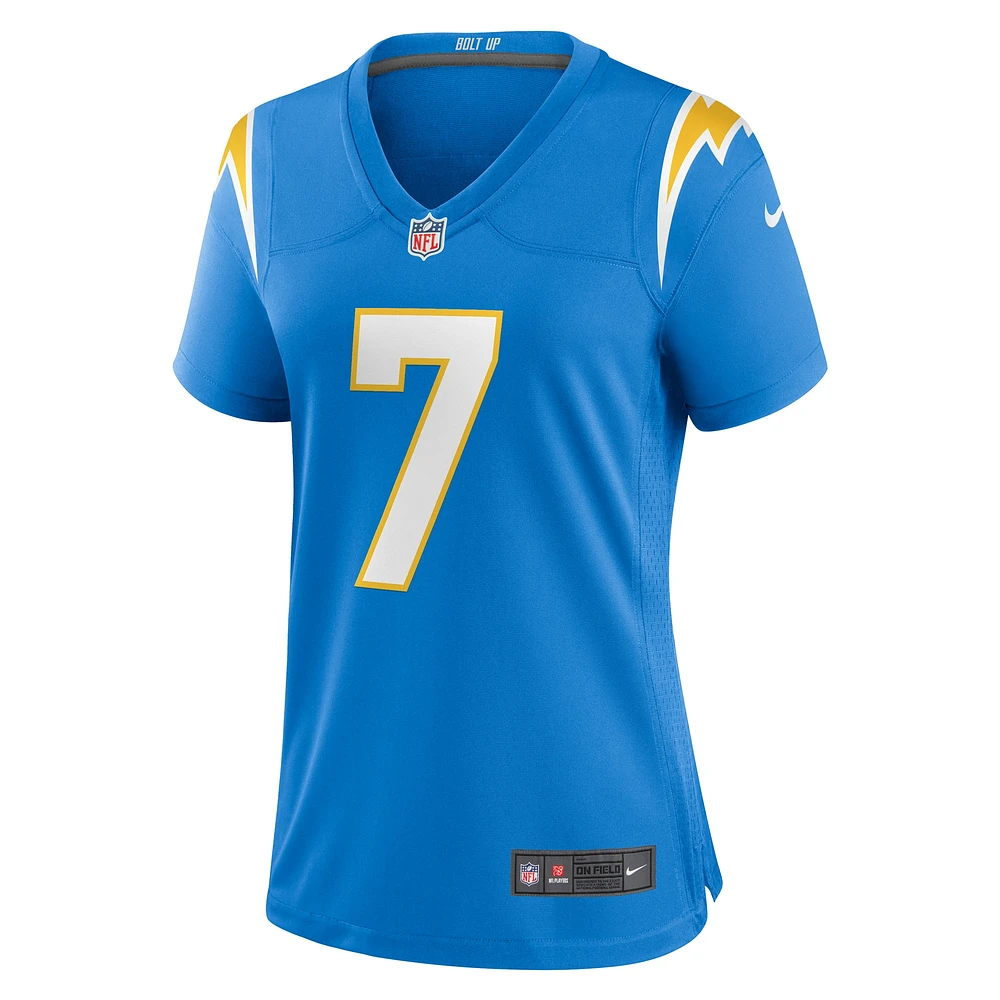 Maillot Nike Kristian Fulton bleu poudre pour femme des Los Angeles Chargers