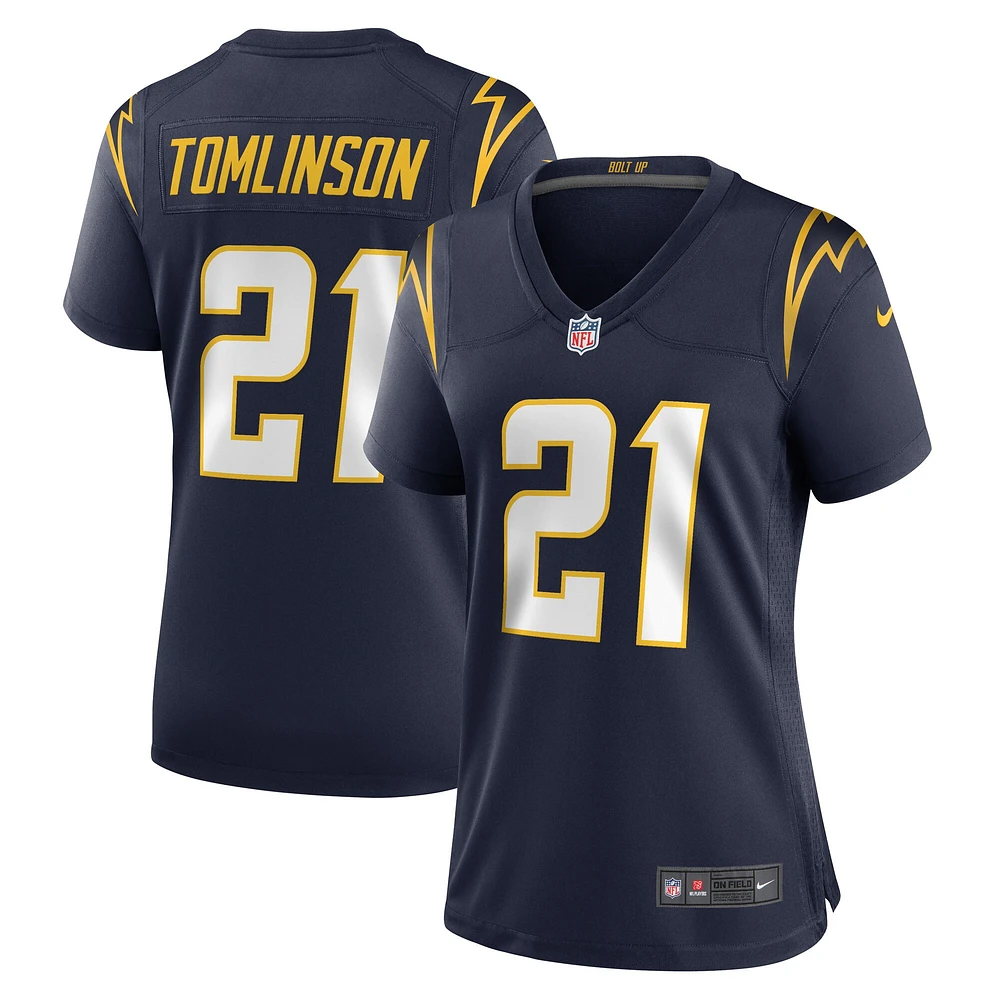 Maillot de joueur retraité Nike LaDainian Tomlinson pour femme, bleu marine, Los Angeles Chargers