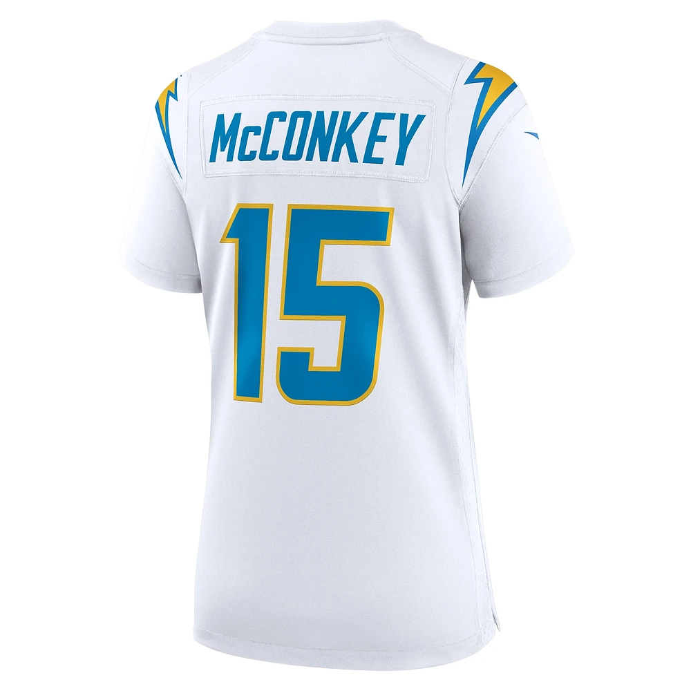 Maillot de match Nike Ladd McConkey des Chargers Los Angeles pour femme, blanc