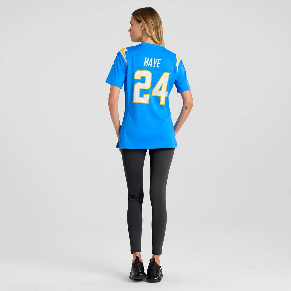 Maillot de match Nike Marcus Maye bleu poudre pour femme des Los Angeles Chargers