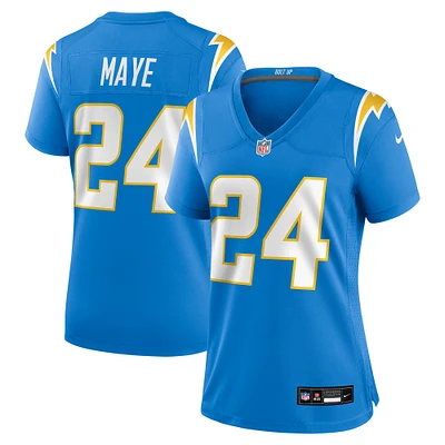 Maillot de match Nike Marcus Maye bleu poudre pour femme des Los Angeles Chargers