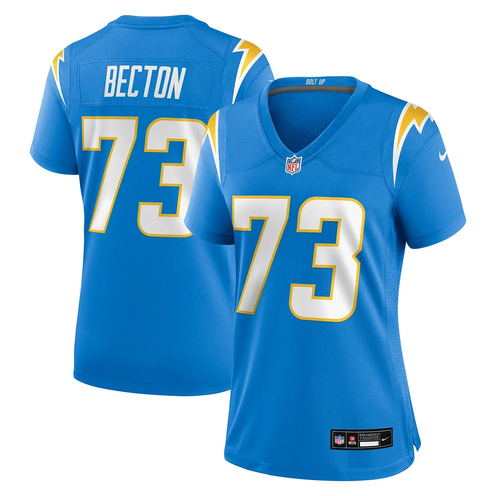 Women's Nike Mekhi Becton Powder Blue Los Angeles Chargers Team Game Jersey