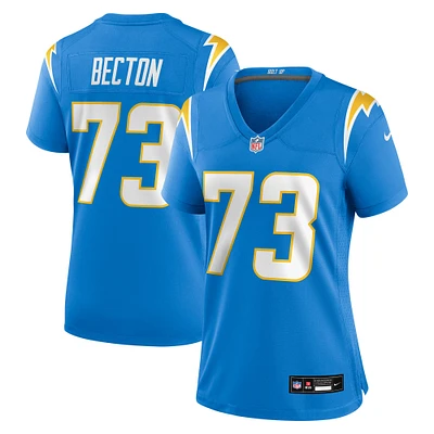 Women's Nike Mekhi Becton  Powder Blue Los Angeles Chargers Team Game Jersey