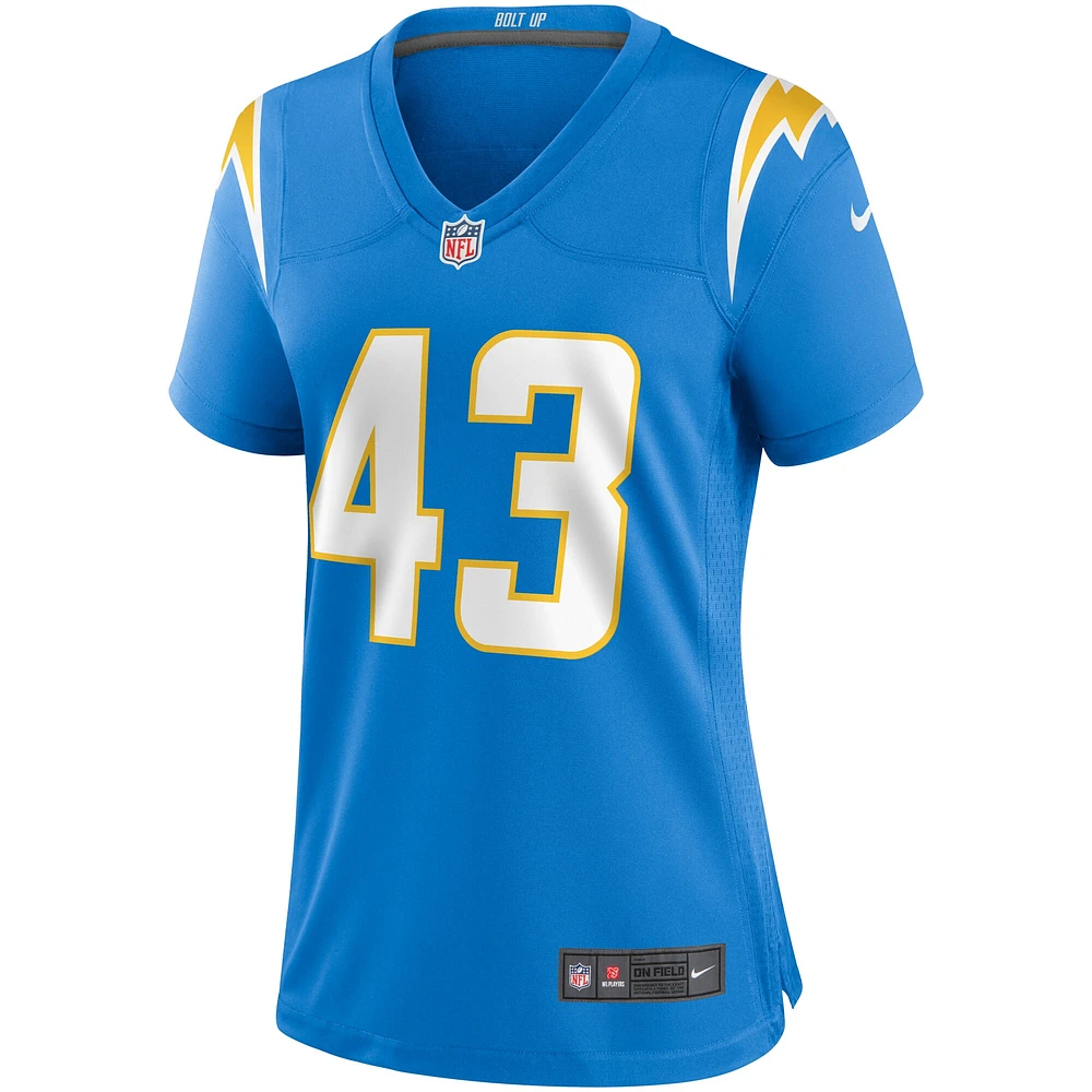 Maillot de match Nike Michael Davis des Chargers Los Angeles pour femme, bleu poudre