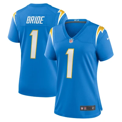 Maillot de match des Chargers Los Angeles Nike numéro 1 Bride Powder Blue pour femme