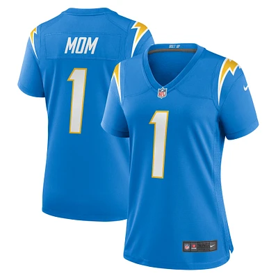 Maillot de match des Chargers Los Angeles Nike numéro 1 Mom Powder Blue pour femme