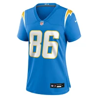 Maillot Nike Oronde Gadsden bleu poudre pour femme des Los Angeles Chargers