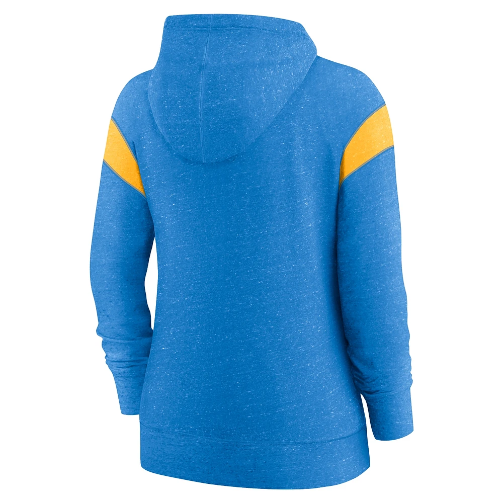 Women's Nike Powder Blue/Gold Los Angeles Chargers Monaco Lightweight Full-Zip Hoodie