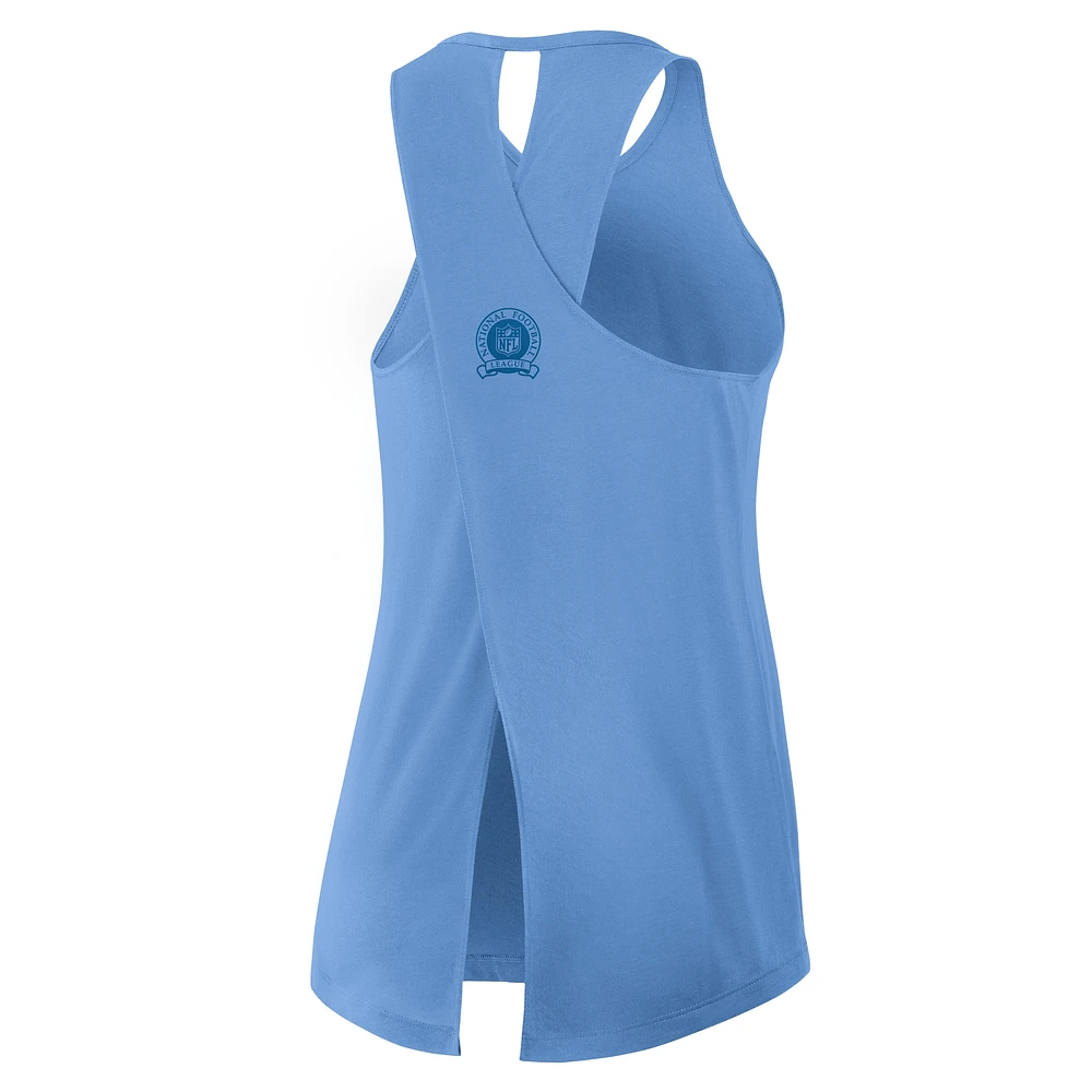 Débardeur Nike bleu poudre Los Angeles Chargers Glory Crisscross Performance pour femme