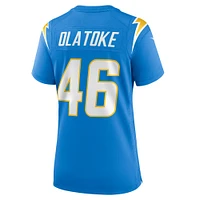 Women's Nike Praise Olatoke  Powder Blue Los Angeles Chargers Team Game Jersey