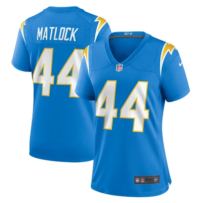 Maillot de match Nike Scott Matlock bleu poudre pour femme des Los Angeles Chargers