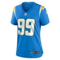 Maillot de match d'équipe des Los Angeles Chargers Nike Scott Matlock pour femme, bleu poudré