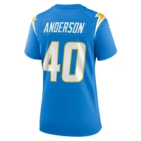 Maillot de match Nike Stephen Anderson des Chargers Los Angeles pour femme, bleu poudre