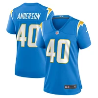 Maillot de match Nike Stephen Anderson des Chargers Los Angeles pour femme, bleu poudre