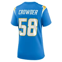 Women's Nike Tae Crowder Powder Blue Los Angeles Chargers Team Game Jersey