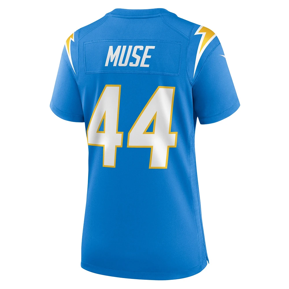 Maillot de match l'équipe des Chargers Los Angeles Nike Tanner Muse pour femme, bleu poudre