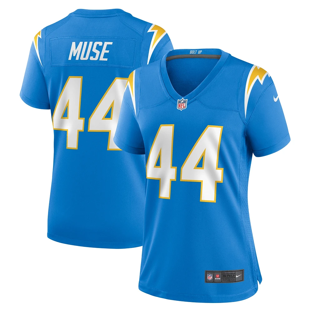 Maillot de match l'équipe des Chargers Los Angeles Nike Tanner Muse pour femme, bleu poudre