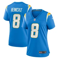 Maillot de match Nike Taylor Heinicke bleu poudre pour femme des Los Angeles Chargers