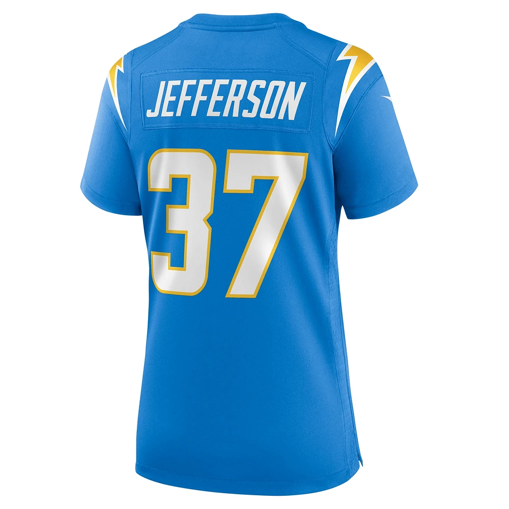 Maillot de match l'équipe des Chargers Los Angeles Nike Tony Jefferson pour femme, bleu poudre