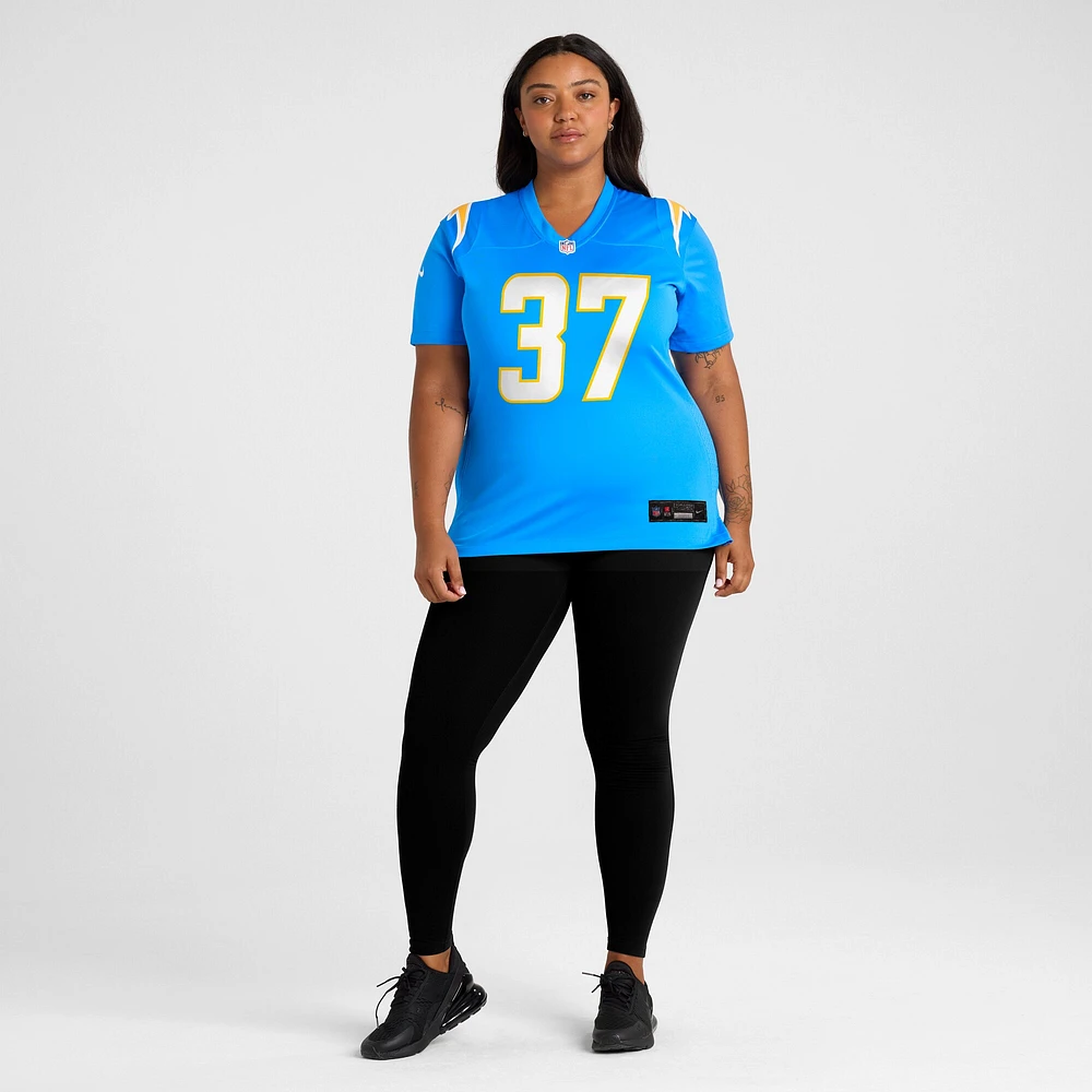 Maillot de match l'équipe des Chargers Los Angeles Nike Tony Jefferson pour femme, bleu poudre