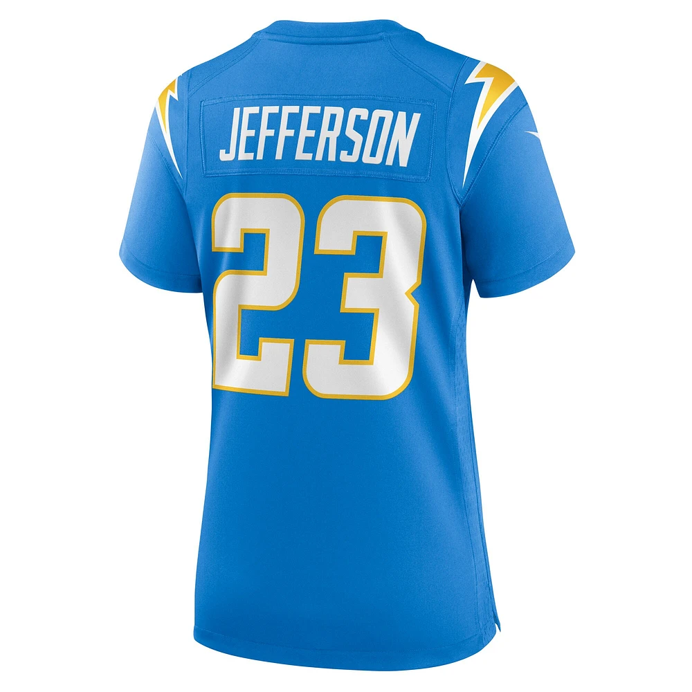 Maillot de match Nike Tony Jefferson bleu poudre pour femme des Los Angeles Chargers