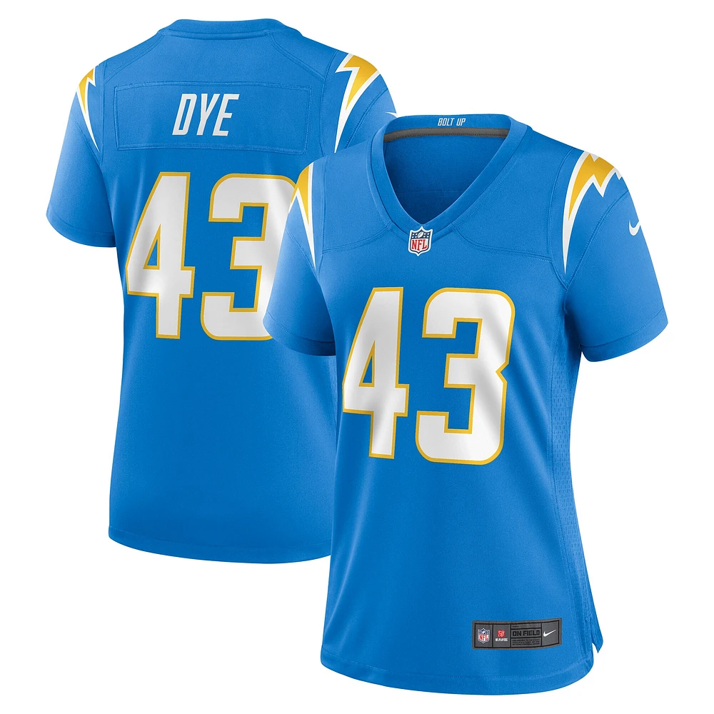 Maillot de match Nike Troy Dye Powder Blue Los Angeles Chargers pour femme