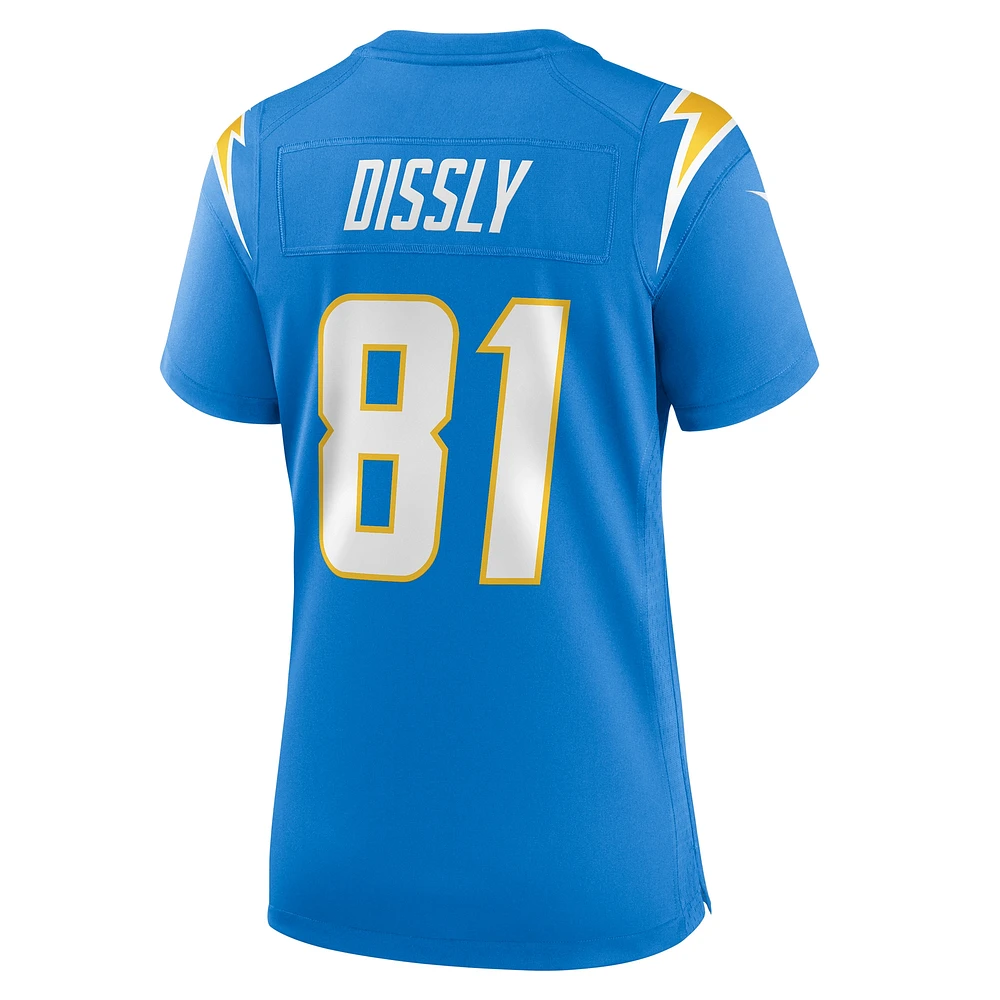 Maillot de match des Chargers Los Angeles Nike Will Dissly pour femme, bleu poudre