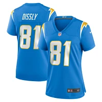 Maillot de match des Chargers Los Angeles Nike Will Dissly pour femme, bleu poudre