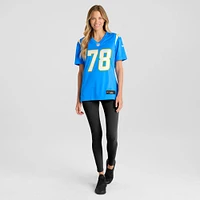 Maillot de match joueur des Chargers Los Angeles Nike Zack Bailey pour femme, bleu poudre