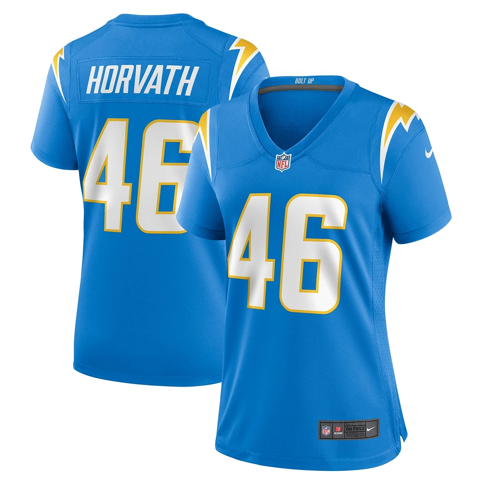 Maillot de match Nike Zander Horvath pour femme, bleu poudre, Los Angeles Chargers